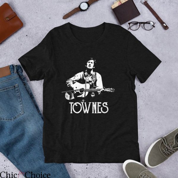 Townes Van Zandt T-Shirt Performing With The Guitar Music