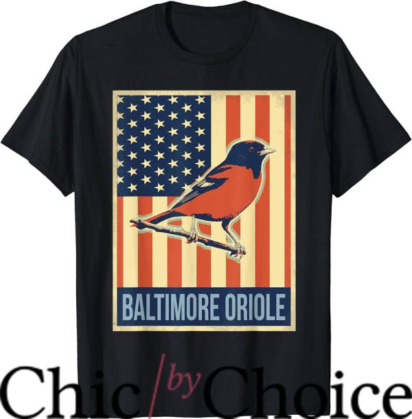 Vintage Orioles T Shirt US Flag Baltimore Oriole Shirt NBA