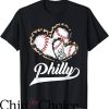 Vintage Phillies T-Shirt Philly Baseball Leopard Heart