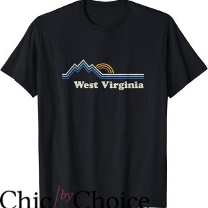 West Virginia T-Shirt Vintage Sunrise Mountains