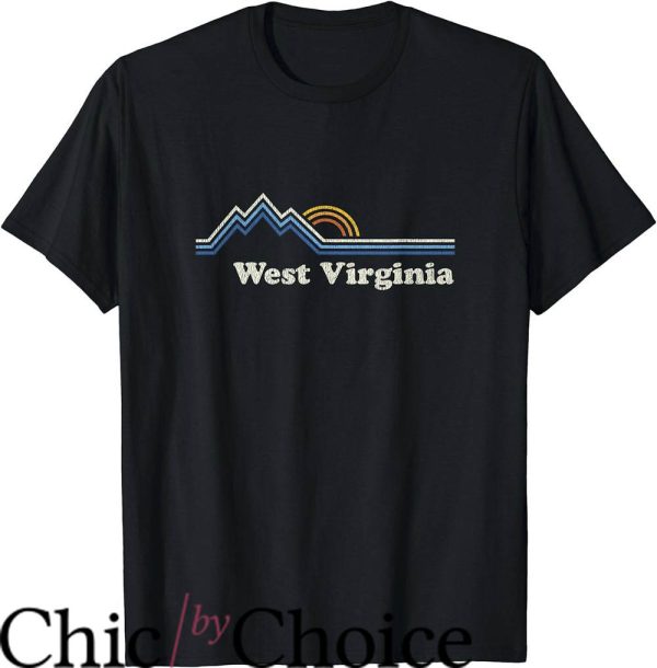 West Virginia T-Shirt Vintage Sunrise Mountains