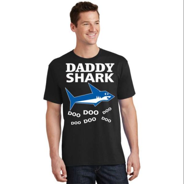 Cartoon Daddy Shark Funny T-Shirt – The Best Shirts For Dads In 2023 – Cool T-shirts