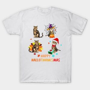 Cat Happy HalloThanksMas t-shirt Cat Happy HalloThanksMas t-shirt