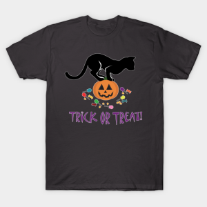 Cat Trick or Treat Halloween T-Shirt Cat Trick or Treat Halloween T-Shirt