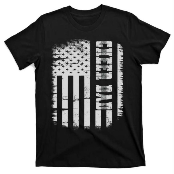 Cheer Dad Proud Cheerleading American Flag T-Shirt – The Best Shirts For Dads In 2023 – Cool T-shirts