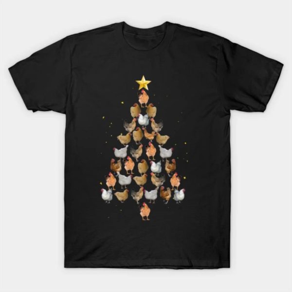 Chickens Christmas tree Merry Christmas 2022 T-shirt