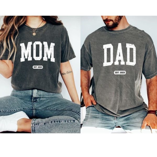 Comfort Colors Dad And Mom Established 2023 Shirt – The Best Shirts For Dads In 2023 – Cool T-shirts