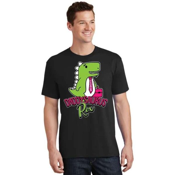 Cute Daddysaurus Rex Breast Cancer Awareness T-Shirt – The Best Shirts For Dads In 2023 – Cool T-shirts