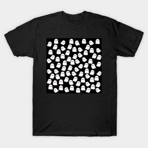 Cute Ghosts On Black Background T-shirt Cute Ghosts On Black Background T-shirt