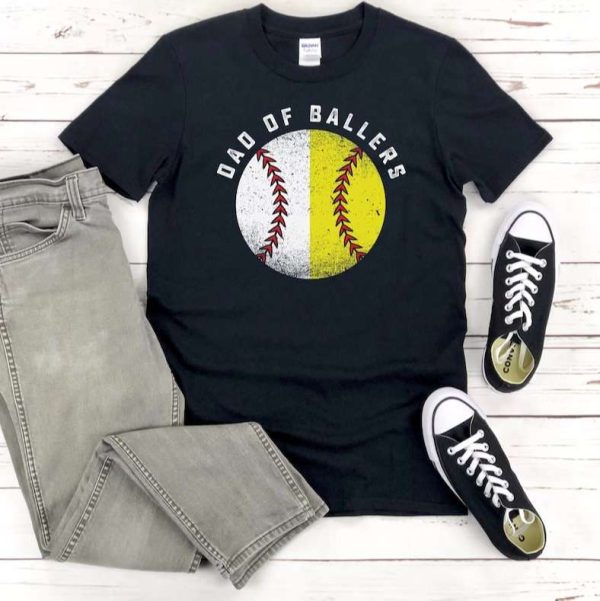 Dad Of Ballers Funny Daddy Baseball Shirt – The Best Shirts For Dads In 2023 – Cool T-shirts