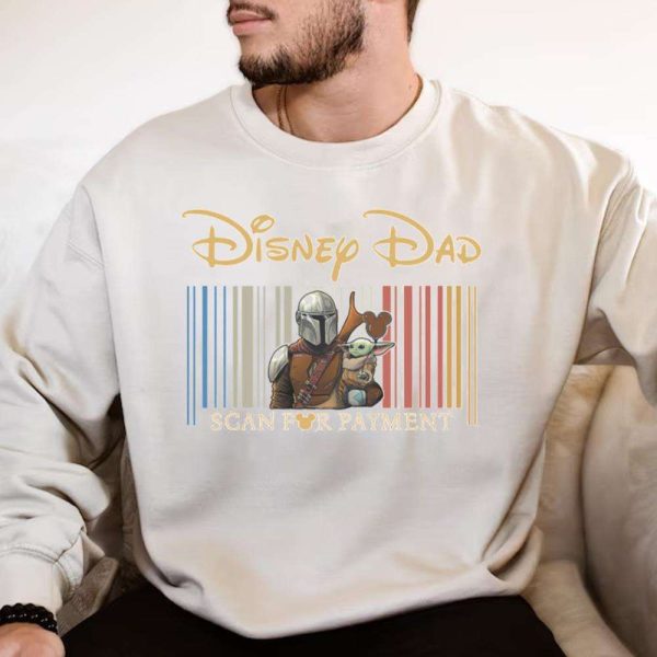 Dadalorian Dad Scan For Payment Funny Disney Shirts For Dads – The Best Shirts For Dads In 2023 – Cool T-shirts