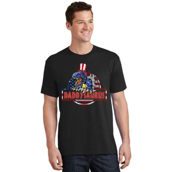 Daddysaurus Rex 4th Of July Us Flag T-Shirt – The Best Shirts For Dads In 2023 – Cool T-shirts