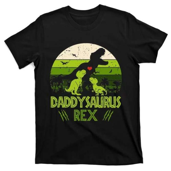 Daddysaurus Rex Sunset Father And Son Dinosaur Shirts – The Best Shirts For Dads In 2023 – Cool T-shirts