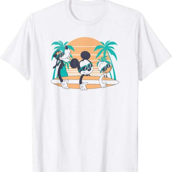 Disney Mickey And Friends Retro Surf Group T-Shirt For Dad – The Best Shirts For Dads In 2023 – Cool T-shirts