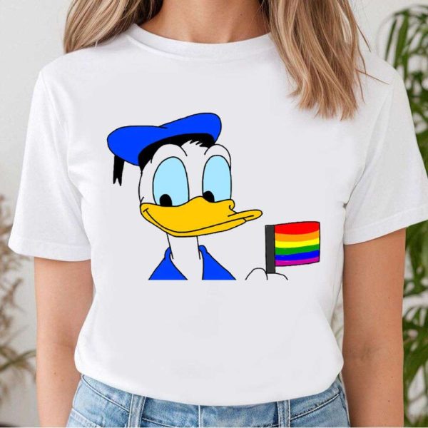 Donald Duck With Rainbow Flag Disney Lgbt Dad Shirt – The Best Shirts For Dads In 2023 – Cool T-shirts