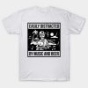 Easily Distracted By Music and Beer Skeleton Halloween T-Shirt