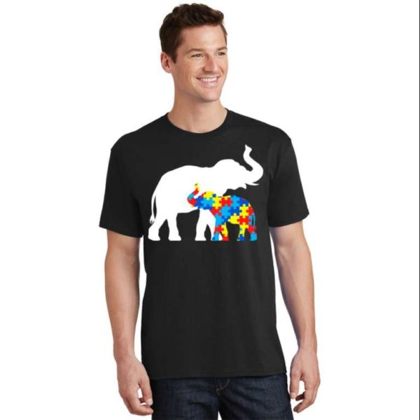 Elephant Puzzle Autism Parents Awareness T-Shirt – The Best Shirts For Dads In 2023 – Cool T-shirts