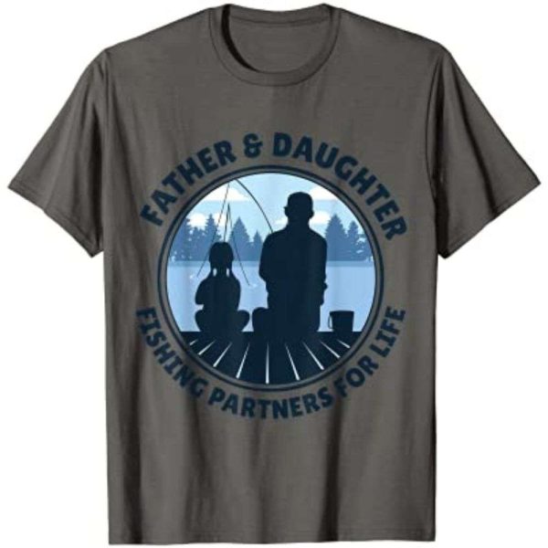 Father And Daughter Fishing Partners For Life Daddy Tee Shirt – The Best Shirts For Dads In 2023 – Cool T-shirts