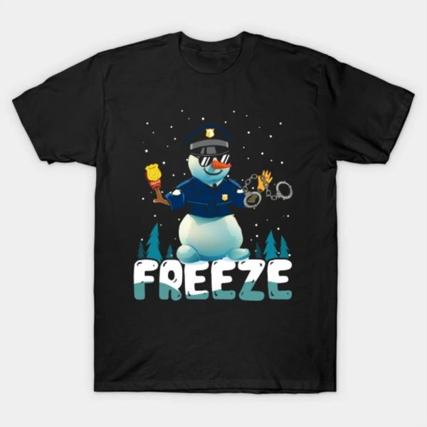 Freeze cop snowman Merry Christmas 2022 T-shirt