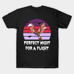 Funny Bat Halloween Perfect Night For A Flight Vintage T-shirt Funny Bat Halloween Perfect Night For A Flight Vintage T-shirt