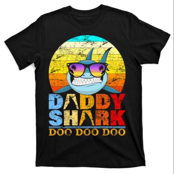 Funny Beach Daddy Shark Doo T-Shirt For Summer Vacation – The Best Shirts For Dads In 2023 – Cool T-shirts