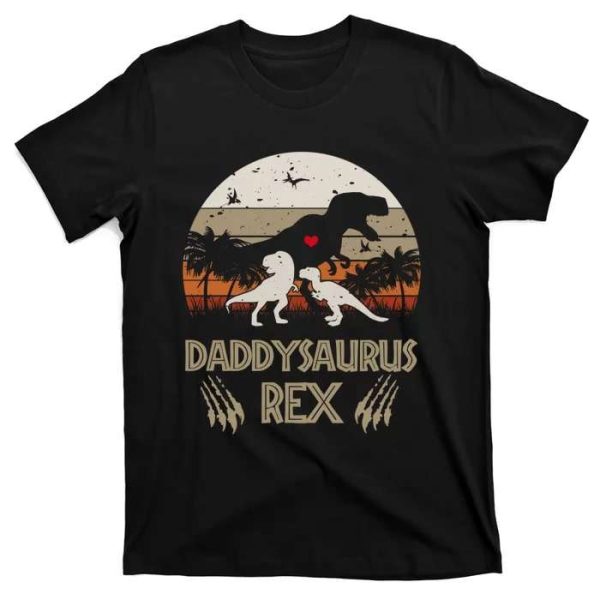 Funny Daddysaurus And 2 Babysaurus – Family Daddy Dinosaur Shirt – The Best Shirts For Dads In 2023 – Cool T-shirts