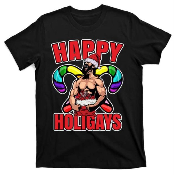 Funny Happy Holigays – Candy Cane Xmas – Proud Dad T-Shirt Lgbt – The Best Shirts For Dads In 2023 – Cool T-shirts