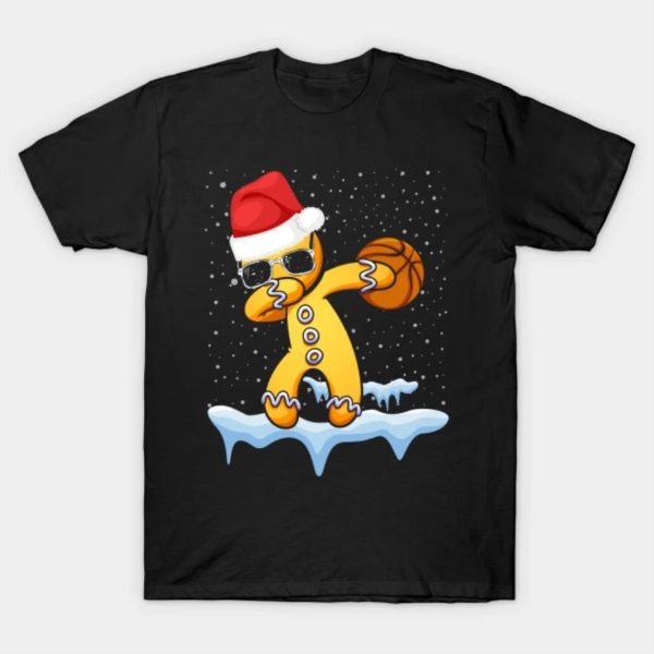 Gingerbread Santa hat basketball Merry Christmas 2022 T-shirt