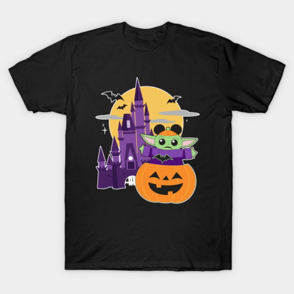 Halloween Castle and Baby Yoda T-shirt