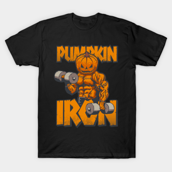 Halloween Funny Workout Pumpkin Iron Bodybuilder Fitness T-Shirt