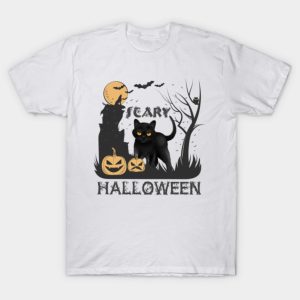 Halloween Scary Black Cat Pumpkin T-shirt Halloween Scary Black Cat Pumpkin T-shirt