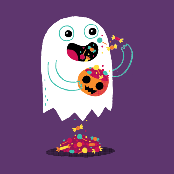 Halloween ghost candy t-shirt