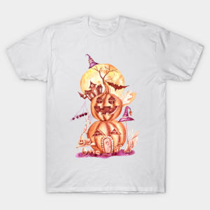 Halloween pumpkin house T-shirt Halloween pumpkin house T-shirt