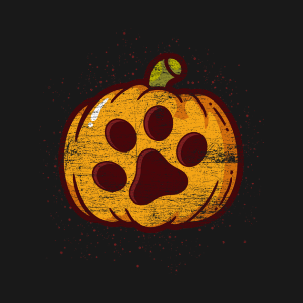 Halloween’s Day cute dog paw pumpkin T-shirt