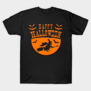 Happy Halloween Bat flying witch T-shirt Happy Halloween Bat flying witch T-shirt
