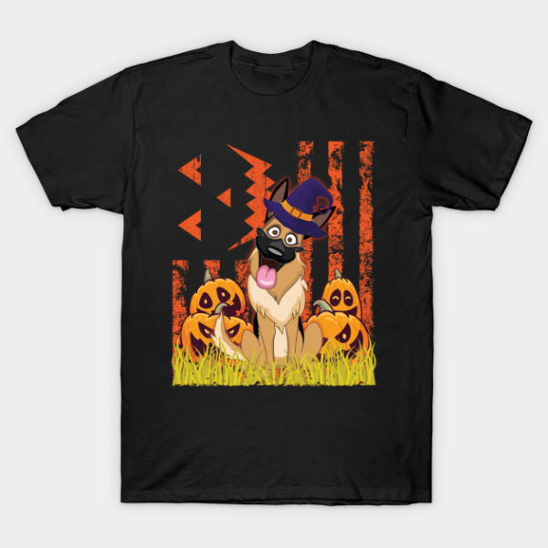 Happy Halloween US Flag King Shepherd witch pumpkins T-shirt