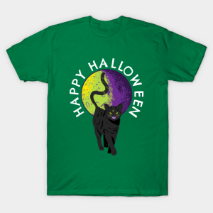 Happy Halloween Witches Black Cat Full Moon T-shirt Happy Halloween Witches Black Cat Full Moon T-shirt