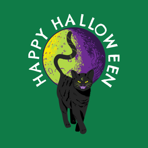 Happy Halloween Witches Black Cat Full Moon T-shirt