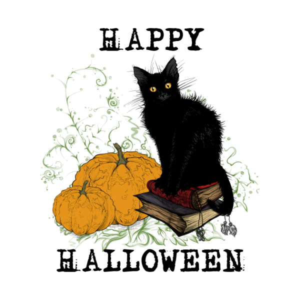 Happy Halloween black Cat and Pumpkins T-shirt