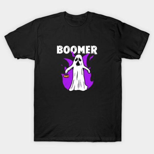 Happy Halloween white ghost boomer t-shirt