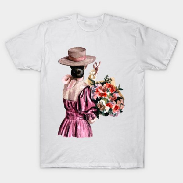 Happy Women’s Day lady holding flowers funny 2023 T-shirt