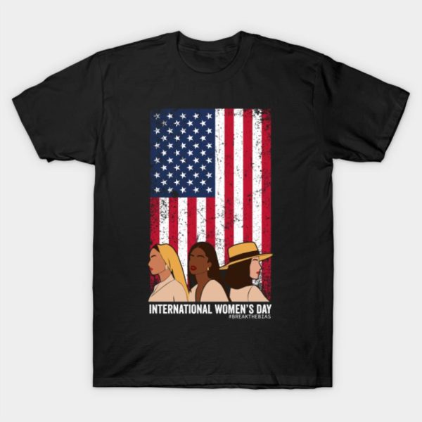 International Women’s Day We Rise Together USA American Flag T-Shirt