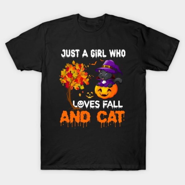 Just A Girl Who Loves Fall And Cat T-Shirt