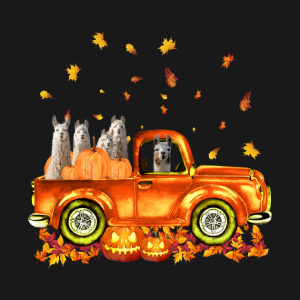 Llama Pumpkin Car Autumne Halloween T Shirt 2