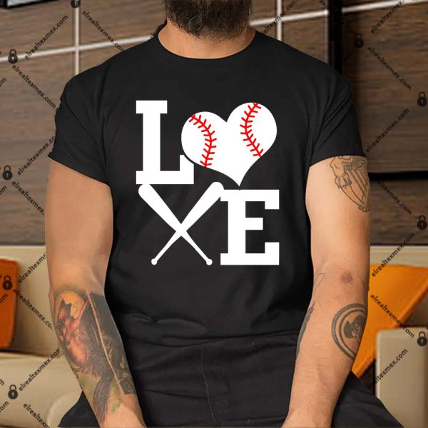 Love Baseball Heart Graphic