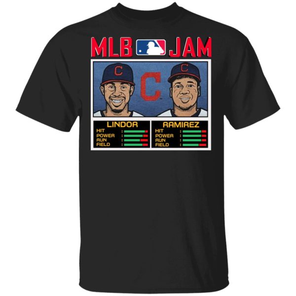 MLB Jam Indians Lindor And Ramirez T-Shirts