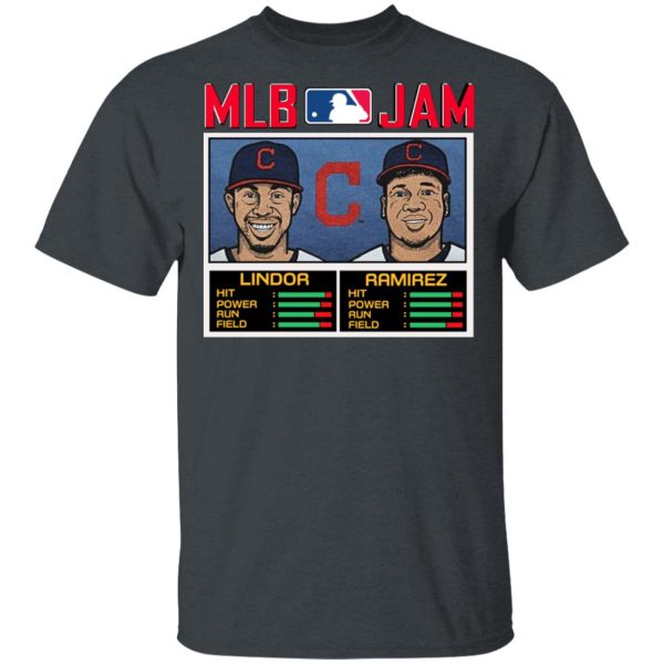 MLB Jam Indians Lindor And Ramirez T-Shirts