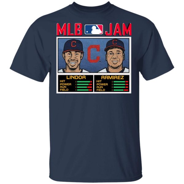 MLB Jam Indians Lindor And Ramirez T-Shirts