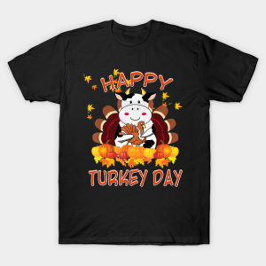 Men’s Funny Cow Happy Turkey Day Thanksgiving T-Shirt Men’s Funny Cow Happy Turkey Day Thanksgiving T-Shirt