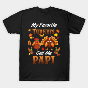 My Favorite Turkeys Call Me Papi Thanksgiving T-Shirt My Favorite Turkeys Call Me Papi Thanksgiving T-Shirt